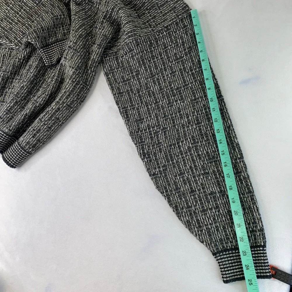 Crewneck Henley Textured Knit Sweater Mens XXL Green Earthy Tones Grandpa Crosby